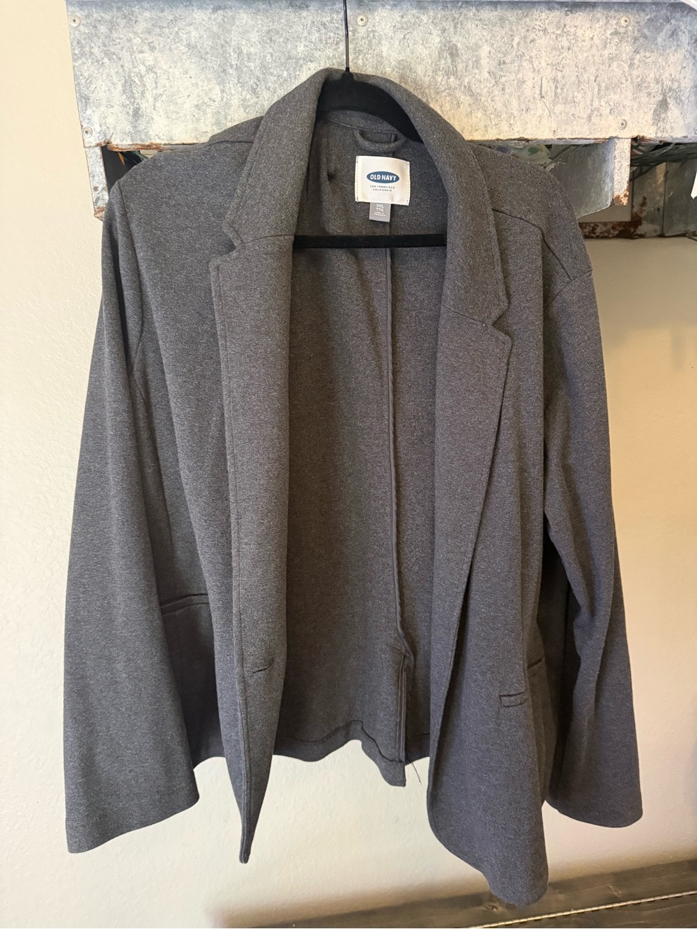 Old Navy Women's Charcoal Open-Front Knit Blazer